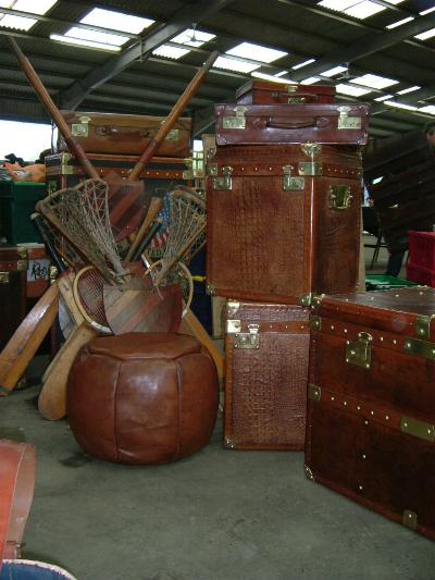 1800's Victorian Leather Antique Portmanteau Luggage 