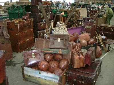 Antique Solid Leather Trunk Portmanteau By H.J. Cave 19th C