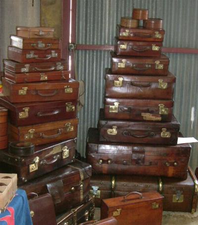 vintage leather luggage for sale